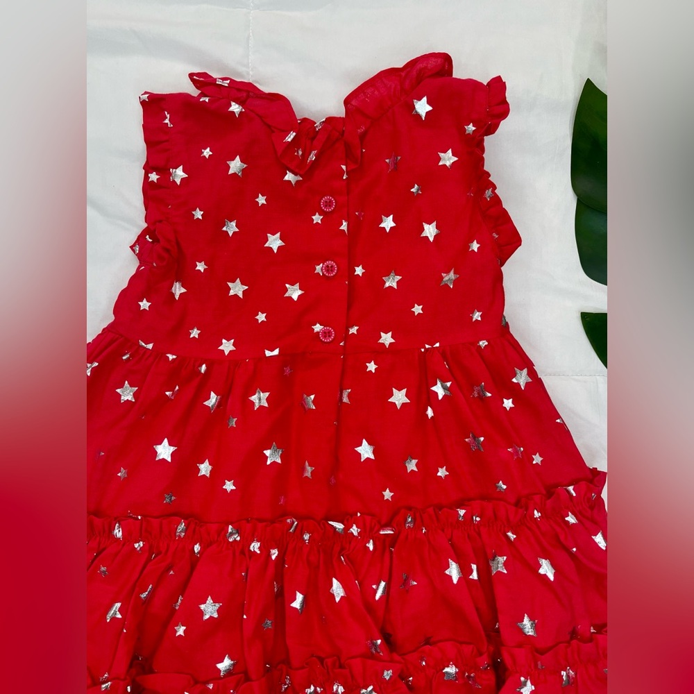 CYNTHIA ROWLEY• Kids Toddler Baby Girls Red Ruffle Star Tiered Dress NWT - Picture 7 of 11